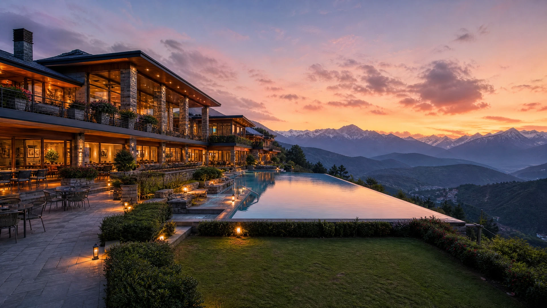 Luxury Uttarakhand resort with mountain views
